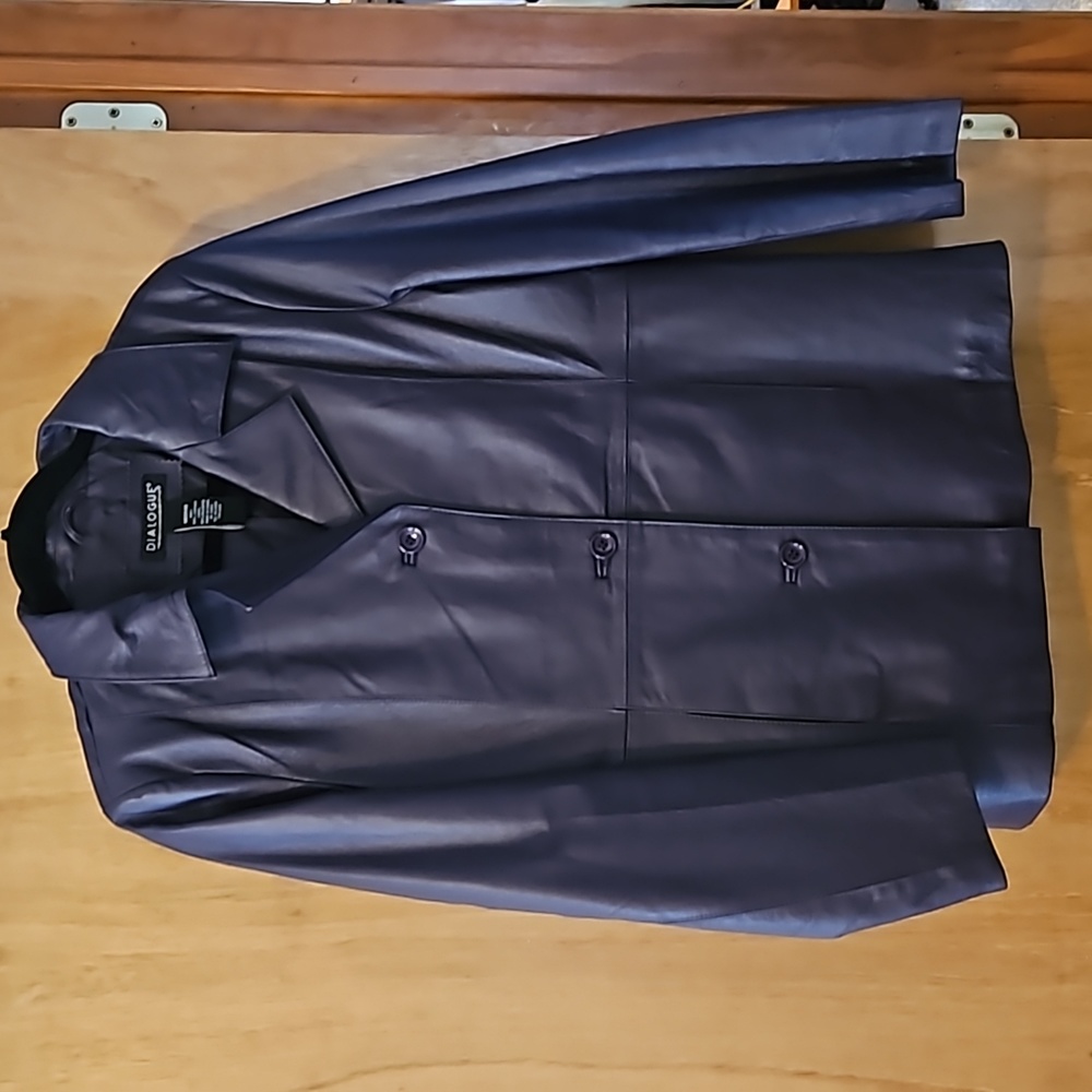 LEATHER JACKET BLAZER STYLE, MEDIUM, EXCELLENT CONDITION